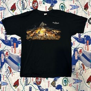 Vintage Anvil Dixie Stampede Branson Horses Nature Heavy Graphic T Shirt